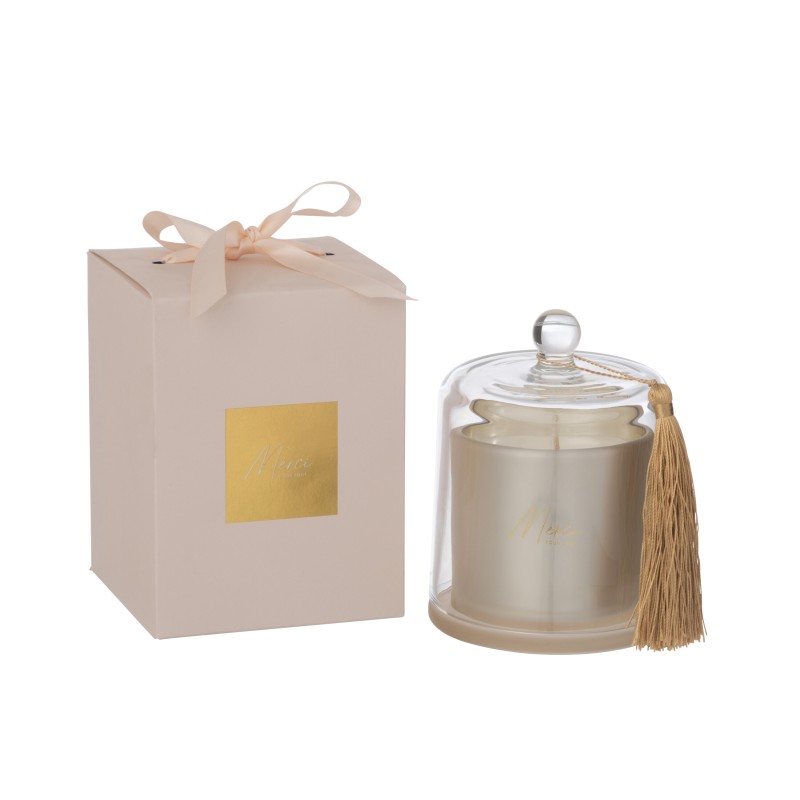Vela campana de parafina beige 11x11x15.5 cm
