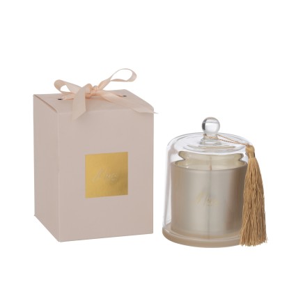 Vela campana de parafina beige 11x11x15.5 cm