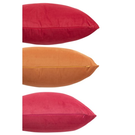 Cushion Velvet Ochre/Pink Assortment Of 3