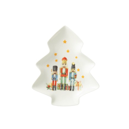 Assiette en forme de sapin en céramique blanche 25.5x21.2x2.8 cm