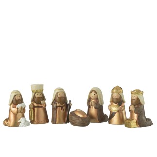 Scène nativité en résine multicolore 6x4x4 cm