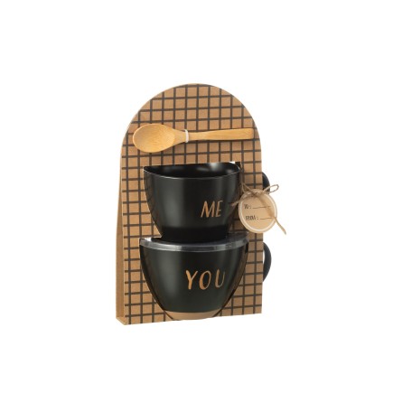 Caja tazas de cerámica negra 16.4x12.1x24 cm
