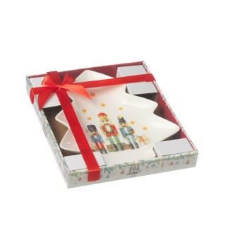 Plate Tree Nutcracker Giftbox Ceramices White