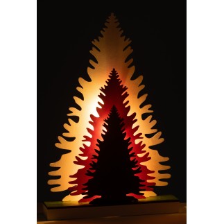 Sapin avec led en bois multicouleur 29.5*6*44.5 cm
