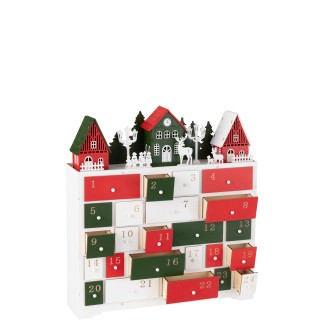Calendrier de l'avent en bois multicouleur 38*10.5*41 cm
