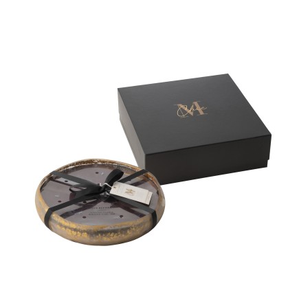 Vela M-Chic de parafina dorada 29x29x6 cm