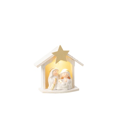Belén LED de porcelana multicolor 14.5x6.5x15.5 cm