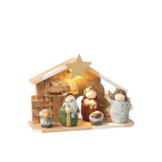 Belén LED de Porcelana Multicolor 21.5x8.5x16.5 cm