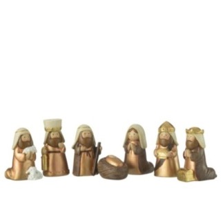 Scène nativité en résine multicolore 6x4x4 cm