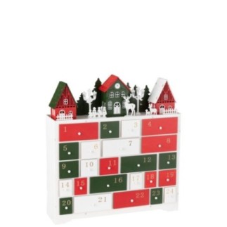Calendrier de l'avent en bois multicouleur 38*10.5*41 cm