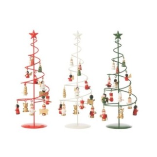 Arbre de Noël figurines tourbillon en métal multicolore 11x11x29 cm assortiment de 3