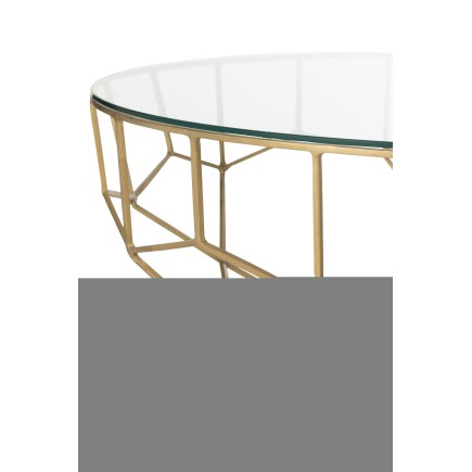 Mesa baja redonda de metal dorado 90*90*44cm