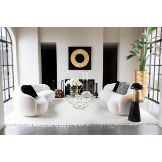 Mesa baja redonda de metal dorado 90*90*44cm
