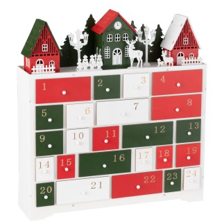 Calendrier de l'avent en bois multicouleur 38*10.5*41 cm
