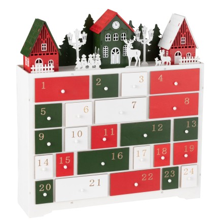 Calendrier de l'avent en bois multicouleur 38*10.5*41 cm