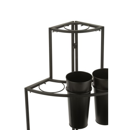 Présentoir fleuriste en métal noir 67x46x100 cm