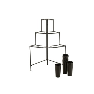 Présentoir fleuriste en métal noir 67x46x100 cm