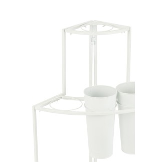 Présentoir fleuriste en métal blanc 67x46x100 cm