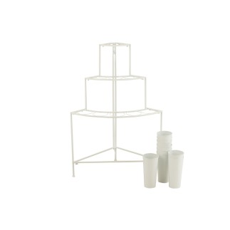 Présentoir fleuriste en métal blanc 67x46x100 cm