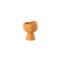 Cache-pot visage en céramique orange 12x11x14.5 cm