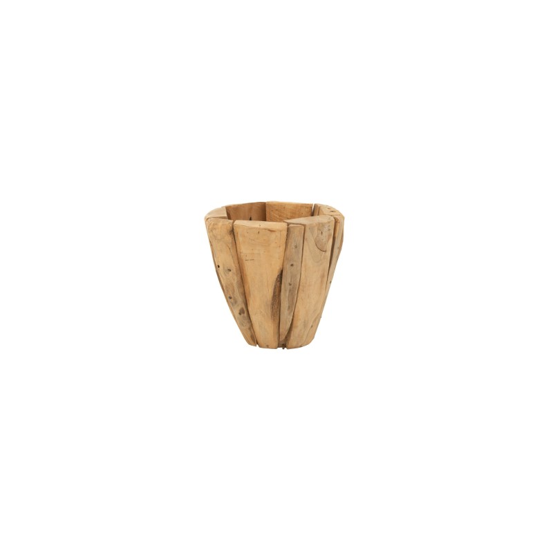 Vaso di fiori in legno di teak naturale D.30 cm Vaso di fiori in legno di teak naturale D.30 cm