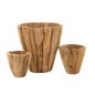 Vaso di fiori in legno di teak naturale D.30 cm Vaso di fiori in legno di teak naturale D.30 cm