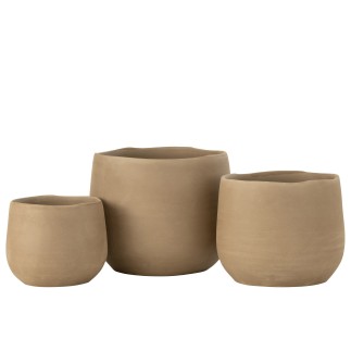 Cache-pot en céramique beige 18*18*15 cm