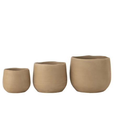 Macetero de cerámica beige 21*21*18 cm