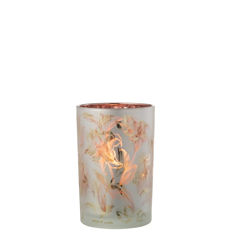 Photophore en verre multicouleur 12*12*18 cm