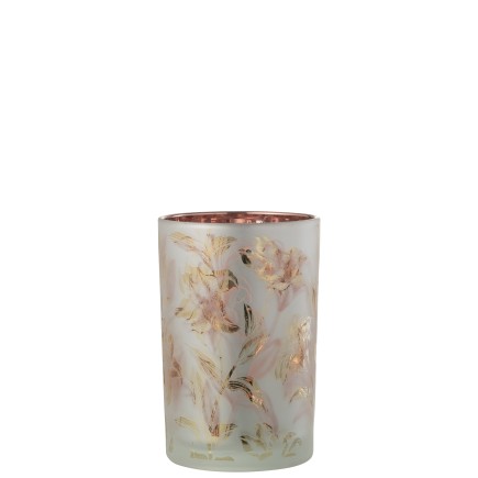Photophore en verre multicouleur 12*12*18 cm
