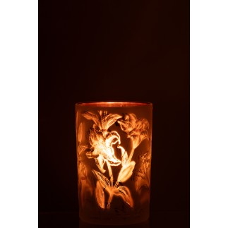 Photophore en verre multicouleur 12*12*18 cm