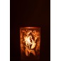 Photophore en verre multicouleur 12*12*18 cm