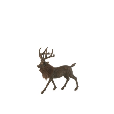 Cerf debout en polyrésine marron 23*8*24 cm
