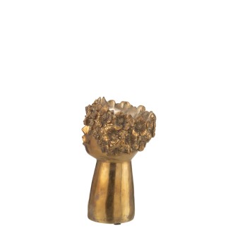 Macetero cara en polirresina dorado 18*16.5*27.5 cm