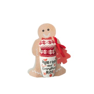Mug avec chaussons en céramique rouge 20*6.5*27.5 cm
