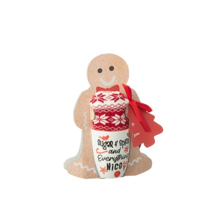 Mug avec chaussons en céramique rouge 20*6.5*27.5 cm