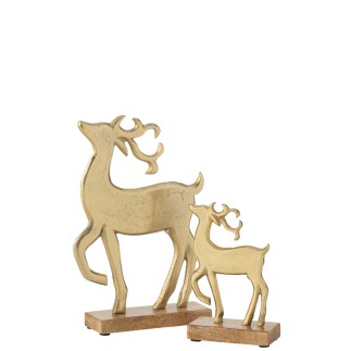 Cerf décoratif en aluminium doré 18*5*26.5 cm