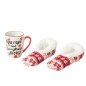 Mug avec chaussons en céramique rouge 20*6.5*27.5 cm