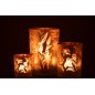 Photophore en verre multicouleur 12*12*18 cm