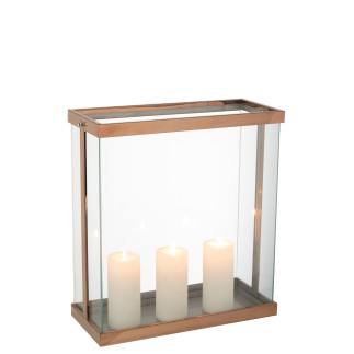 Lanterna rettangolare in vetro dorato 41,5*18*45 cm