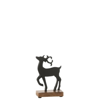 Cerf debout en aluminium noir 10.5*5*16.5 cm