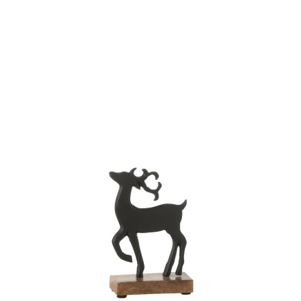 Cerf debout en aluminium noir 10.5*5*16.5 cm