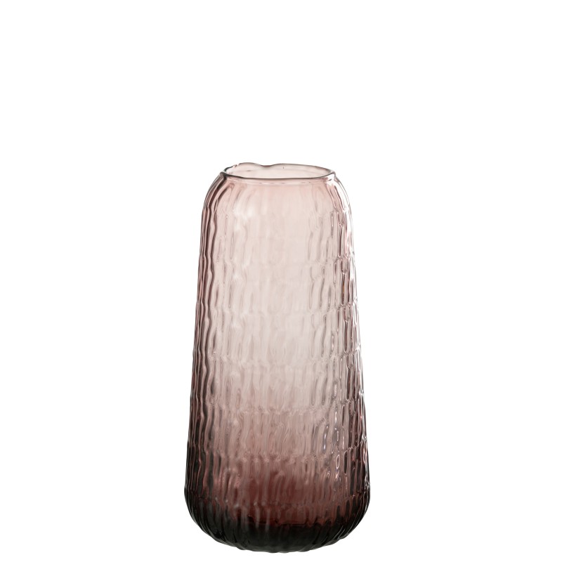 Vase en verre rose 15*15*30 cm