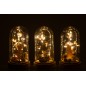 Set de 3 décorations sous cloche en métal orange 11*11*20 cm