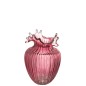 Vase en verre rose 14.5*14.5*21 cm