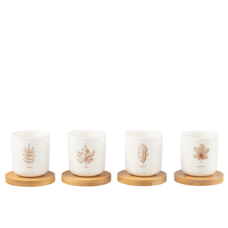 Juego de 4 tazas de cerámica marrón 5.7*5.7*6.4 cm