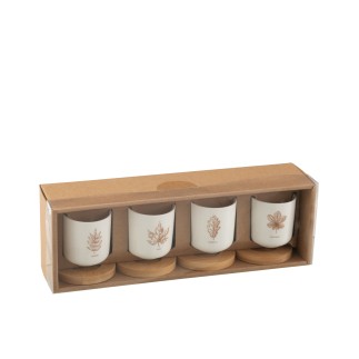 Juego de 4 tazas de cerámica marrón 5.7*5.7*6.4 cm