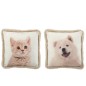 Set de 2 coussins en polyester blanc 45*45*15 cm