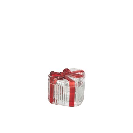 Boite cadeau en verre rouge 9.5*8*7 cm