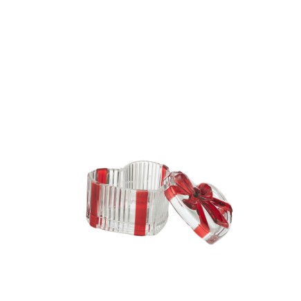 Boite cadeau en verre rouge 9.5*8*7 cm